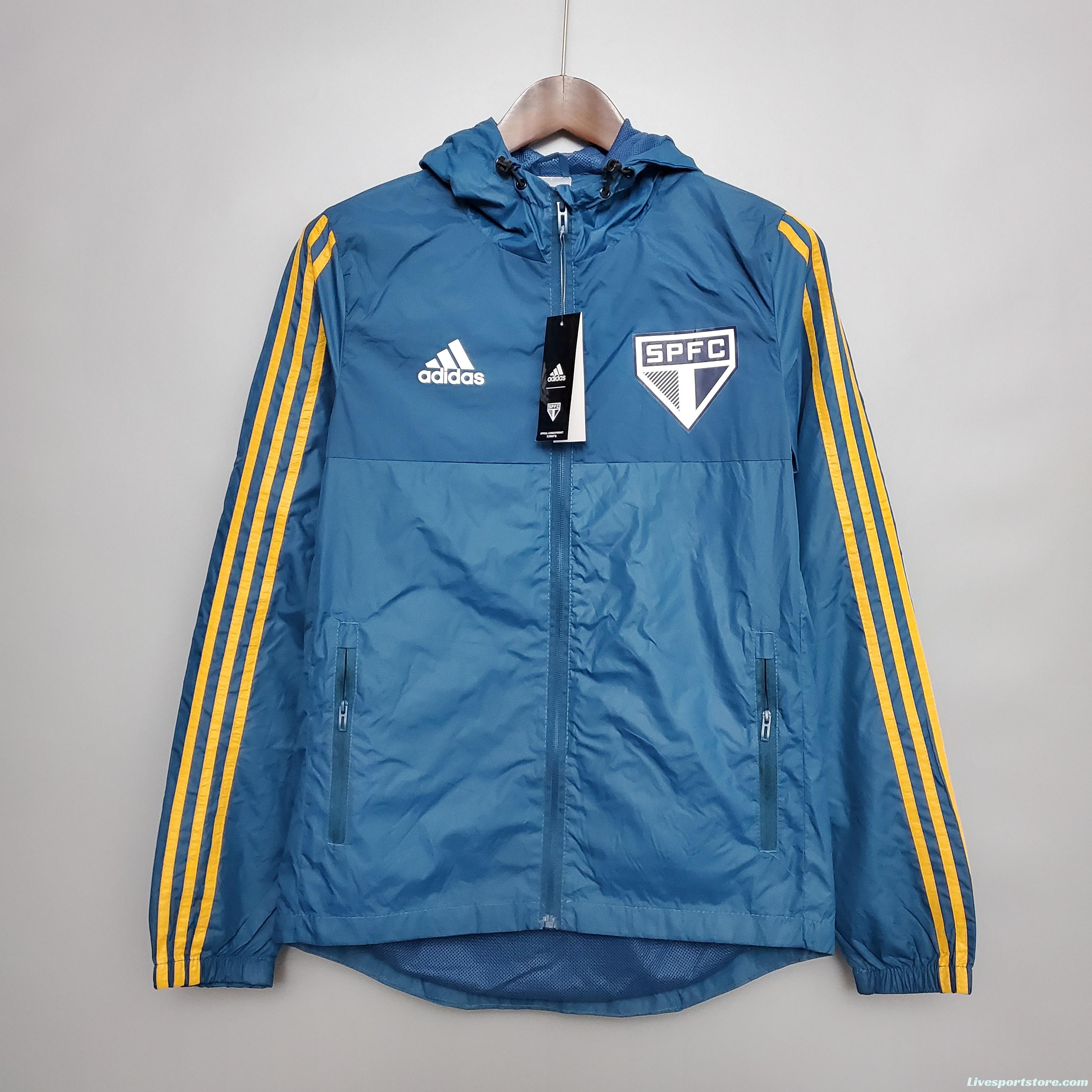 Windbreaker Sao Paulo Blue Soccer Jersey