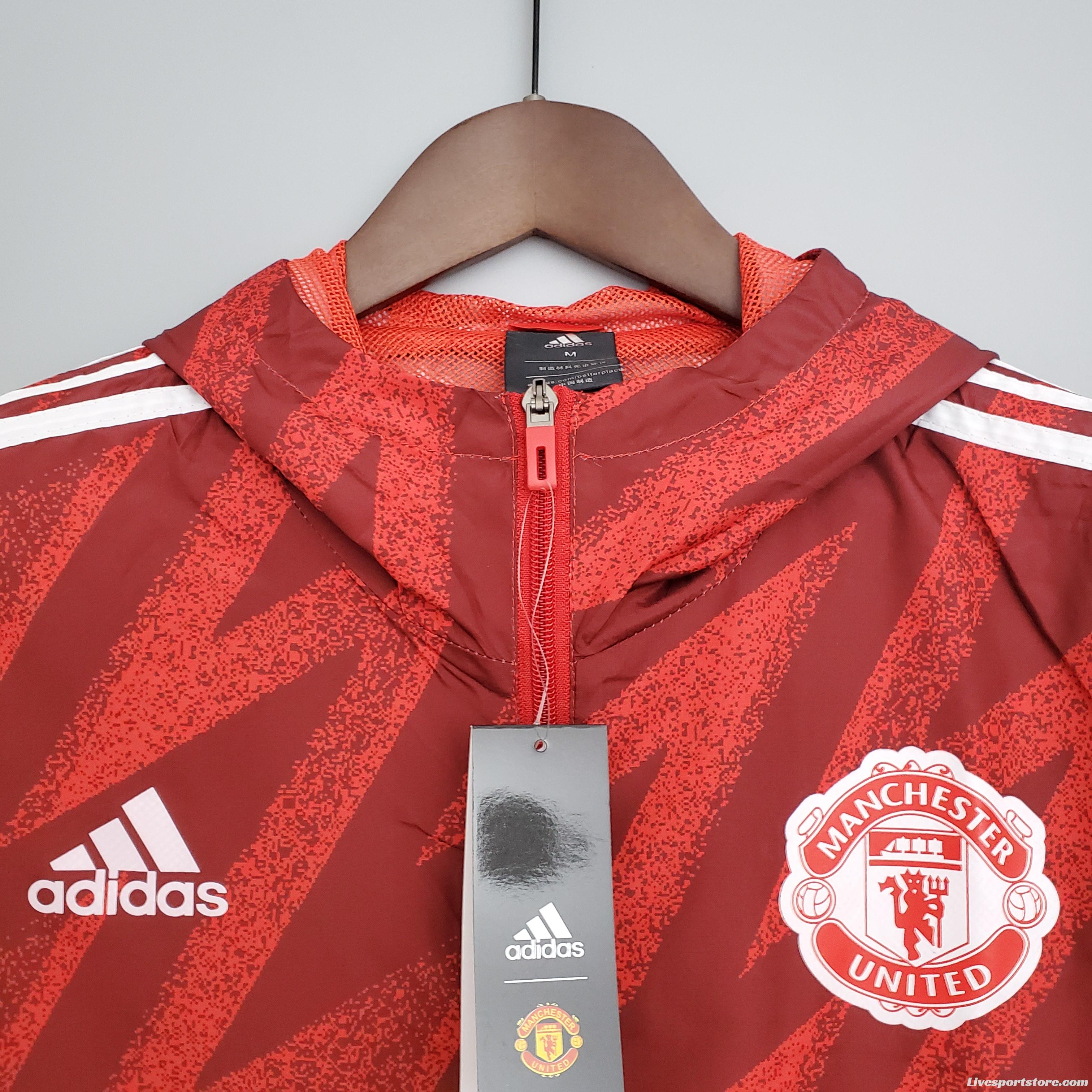 Windbreaker Manchester United red Soccer Jersey