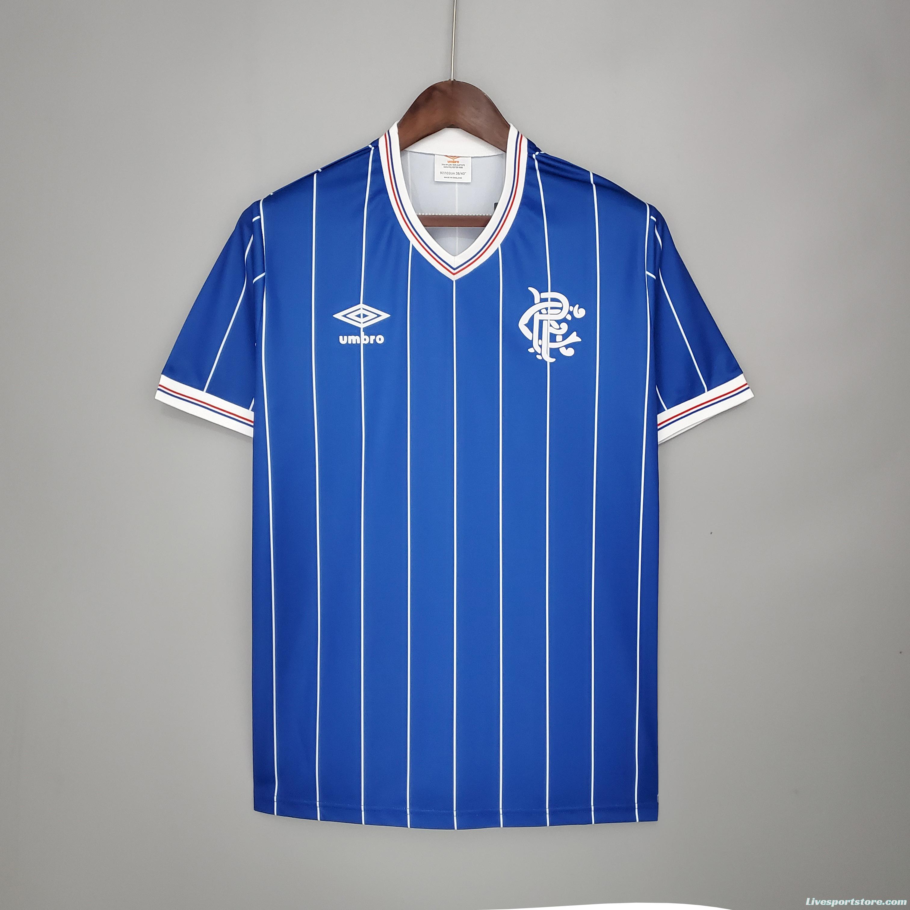 Retro Rangers 82/83 home Soccer Jersey