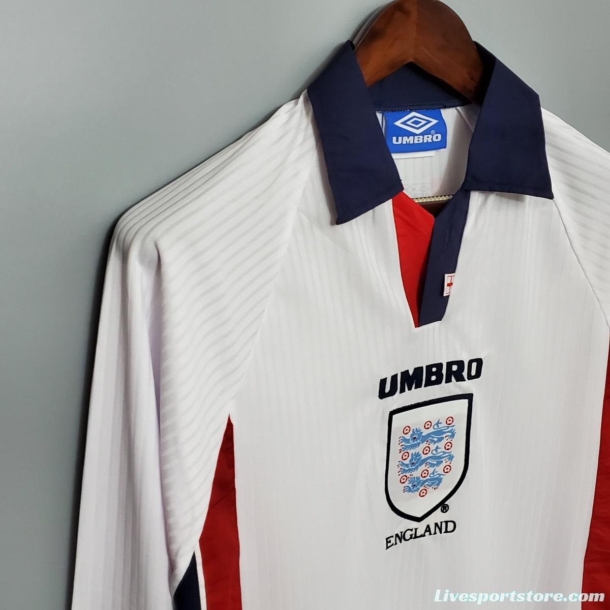 Retro Long Sleeve 1998 England home Soccer Jersey