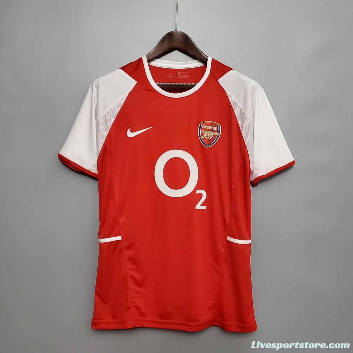 Retro 02/04 Arsenal home Soccer Jersey