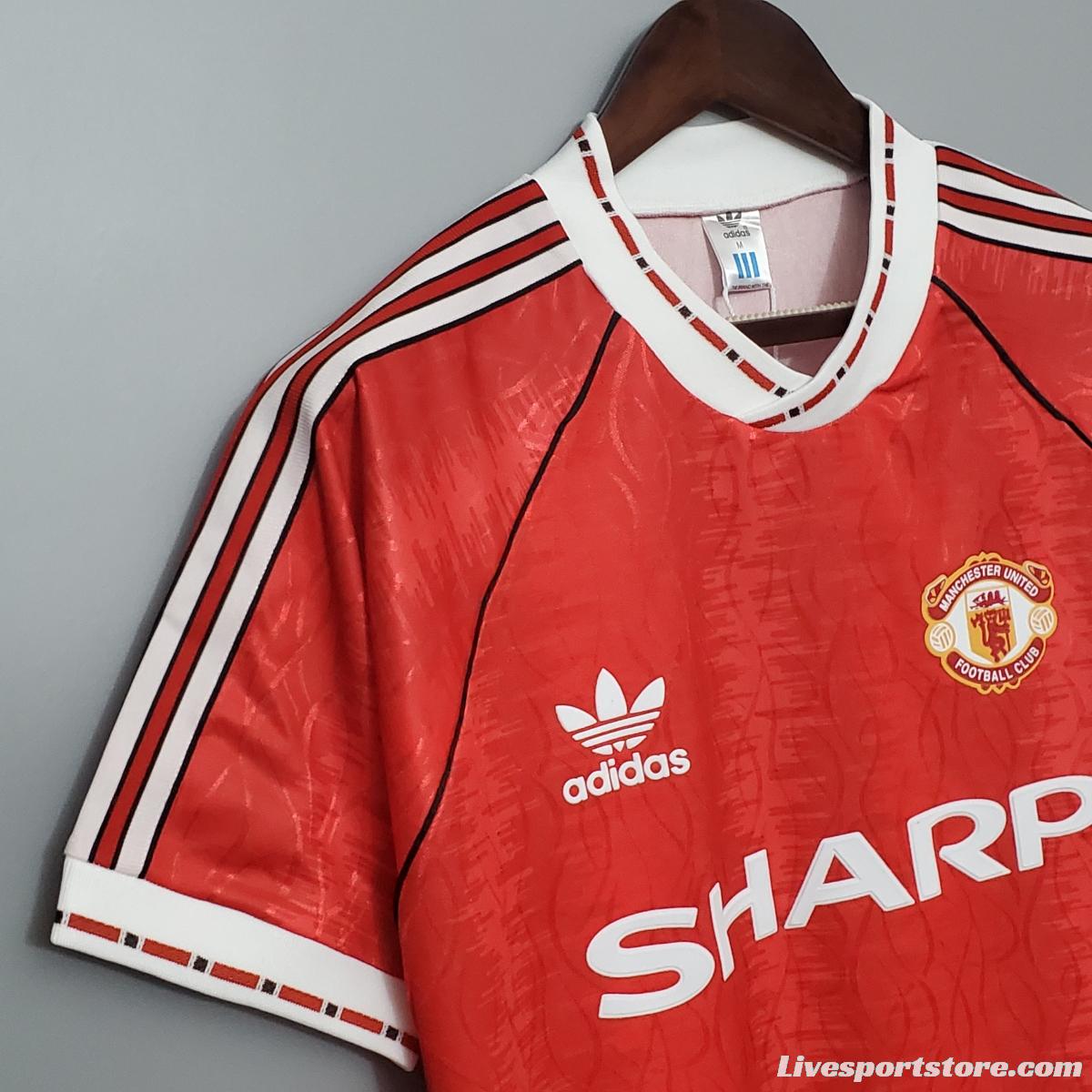 Retro 90/92 Manchester United home Soccer Jersey