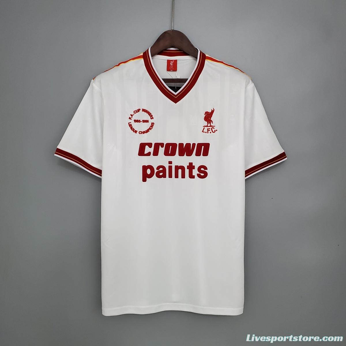 Retro 85/86 Liverpool away white Soccer Jersey