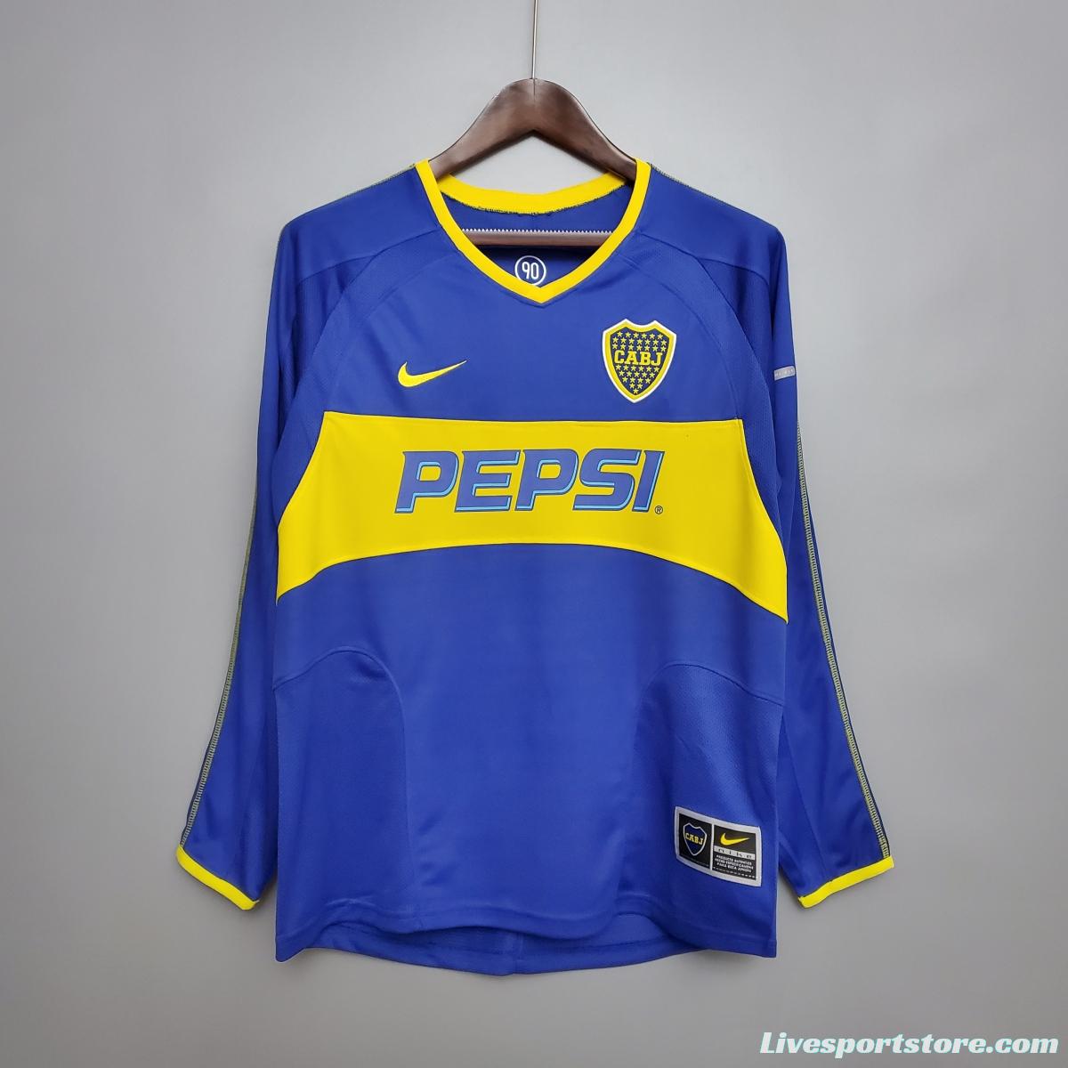 Retro Long Sleeve Boca Juniors 03/04 home Soccer Jersey