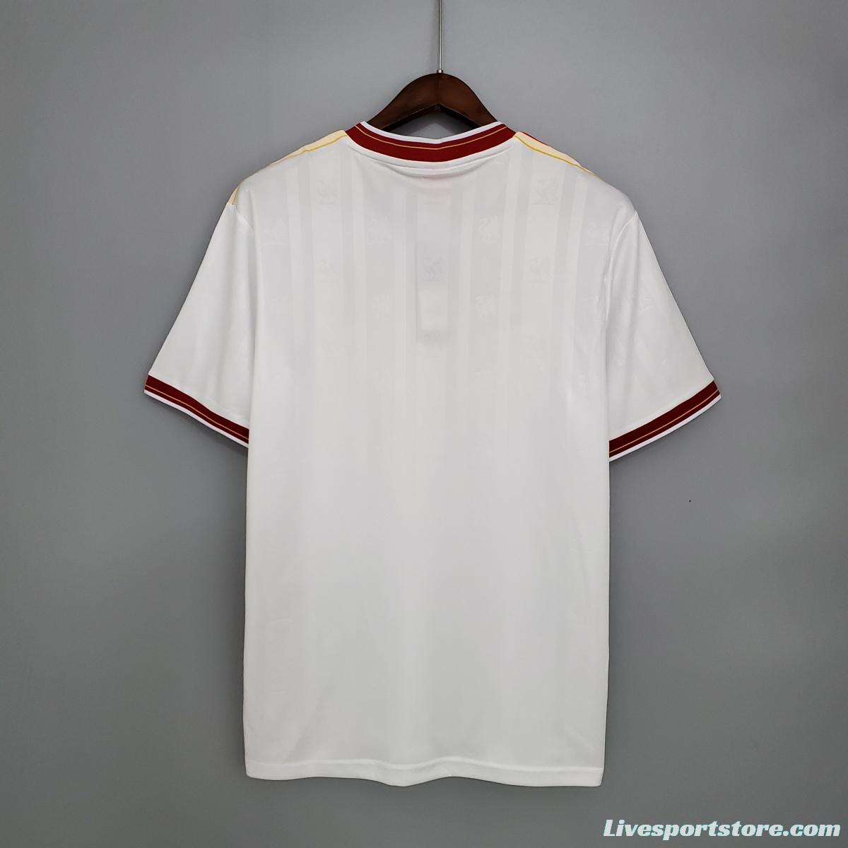 Retro 85/86 Liverpool away white Soccer Jersey