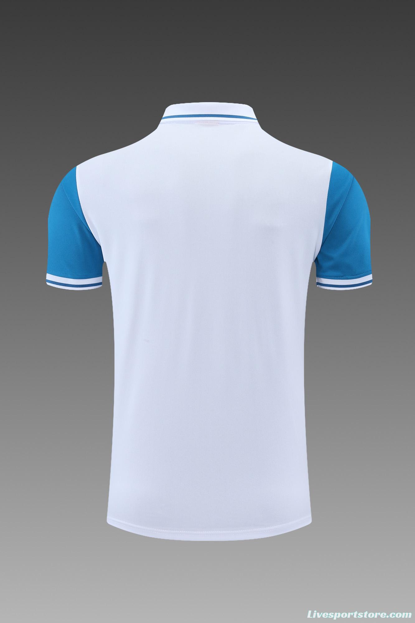 Manchester City POLO kit White and Blue Stripes(not supported to be sold separately)