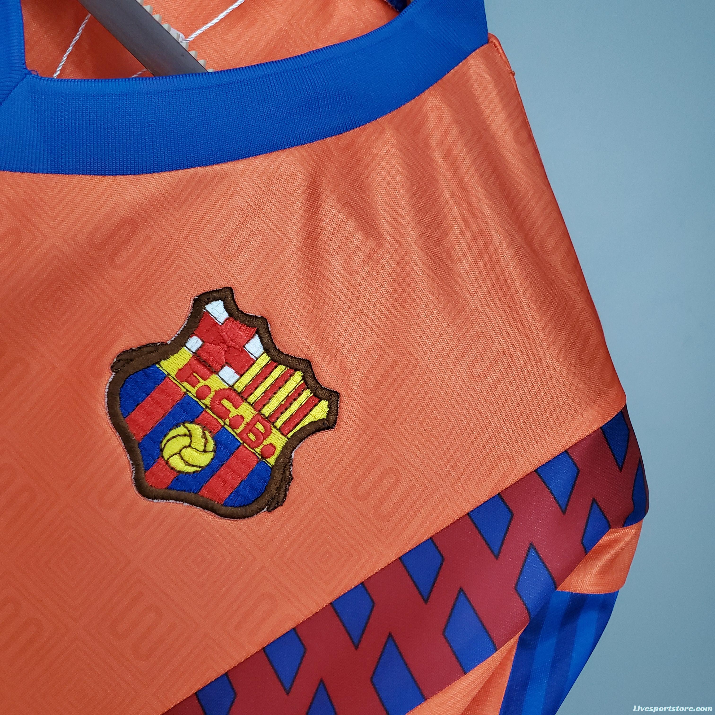 Retro 89/92 Barcelona Away Orange Jersey