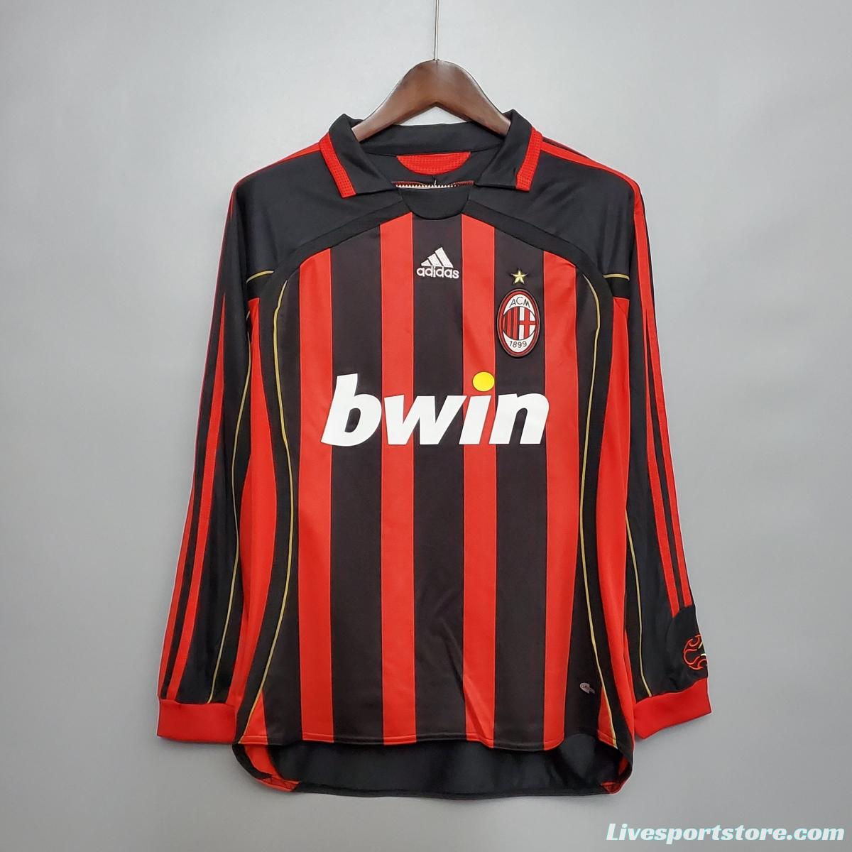 Retro 06/07 AC Milan Long sleeve home Soccer Jersey