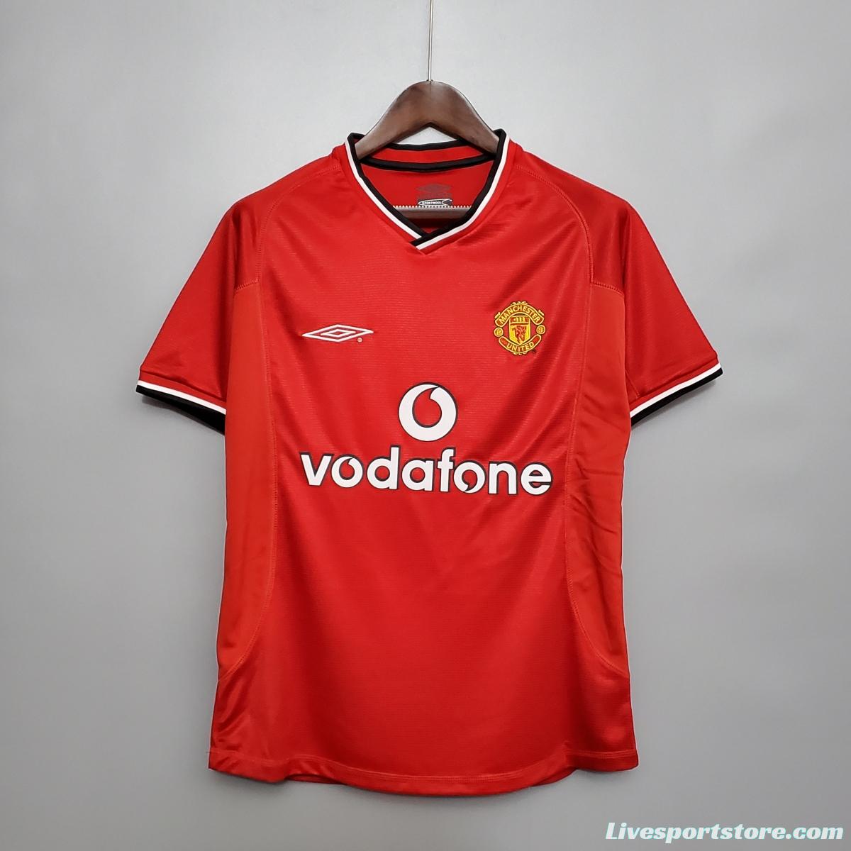 Retro 00/01 Manchester United home Soccer Jersey