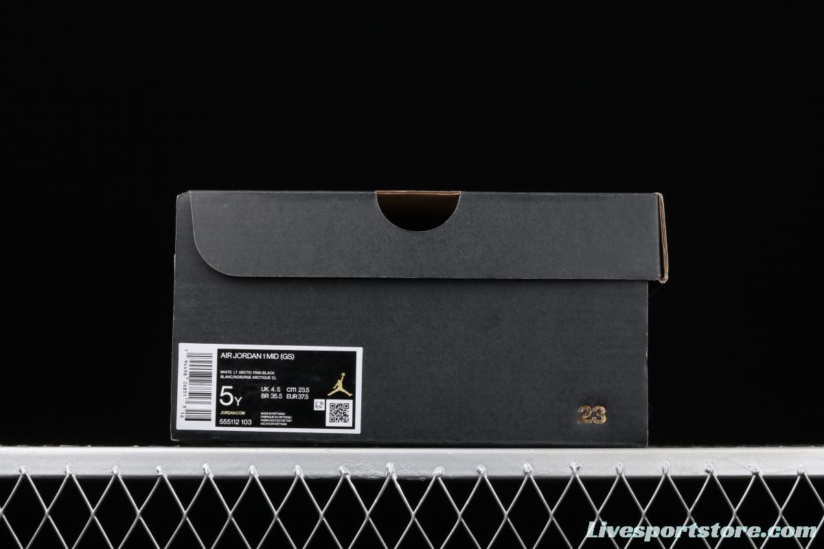 Air Jordan 1 Mid GS Panda Zhongbang Basketball shoes 555112-103