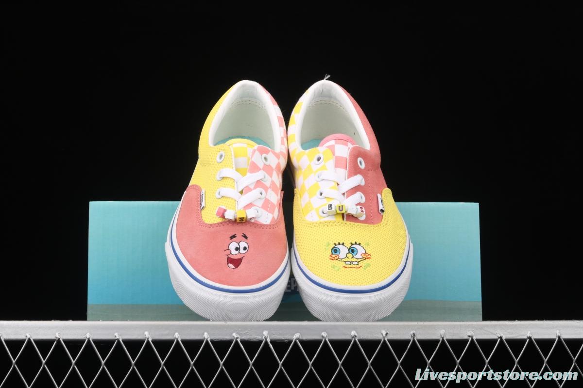 Vans Era SpongeBob theme animation joint series pie star mandarin duck pink yellow low-top casual board shoes VN0A54F19ES