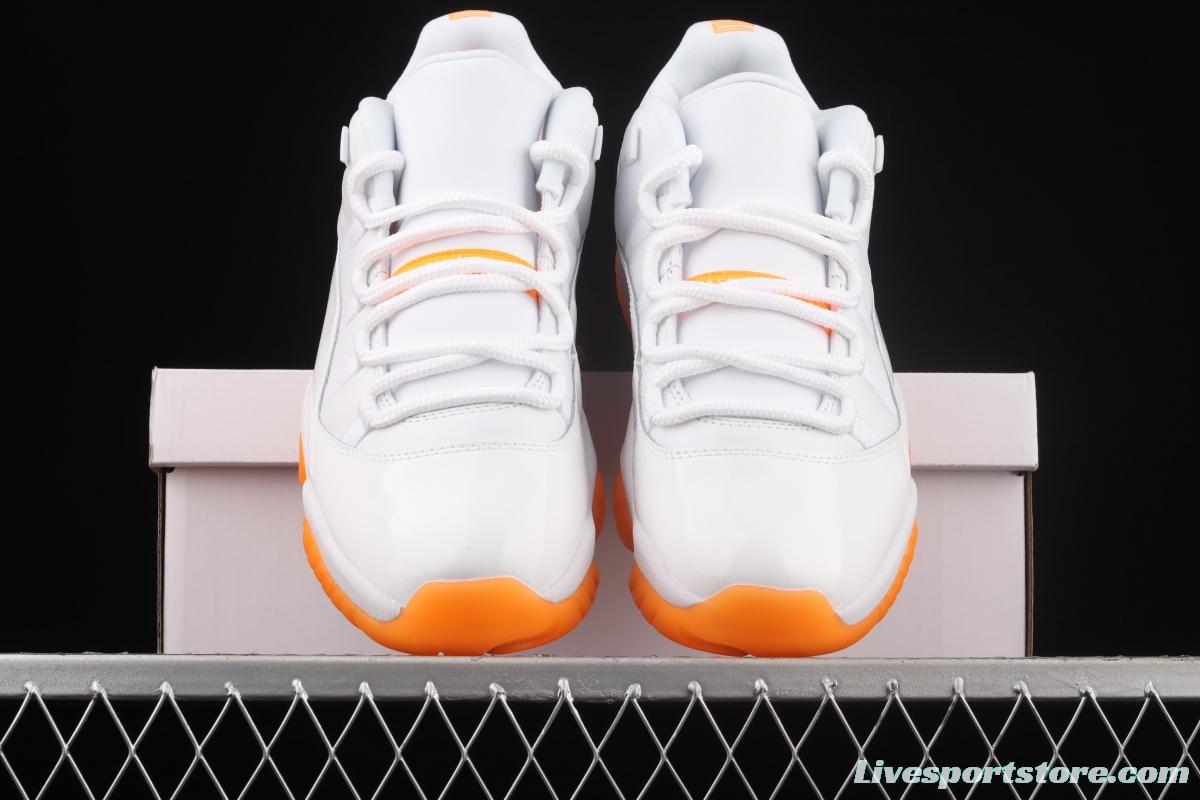 Air Jordan 11 Bright Citus 11 White Orange low Top Basketball shoes head layer True carbon AH7860-139