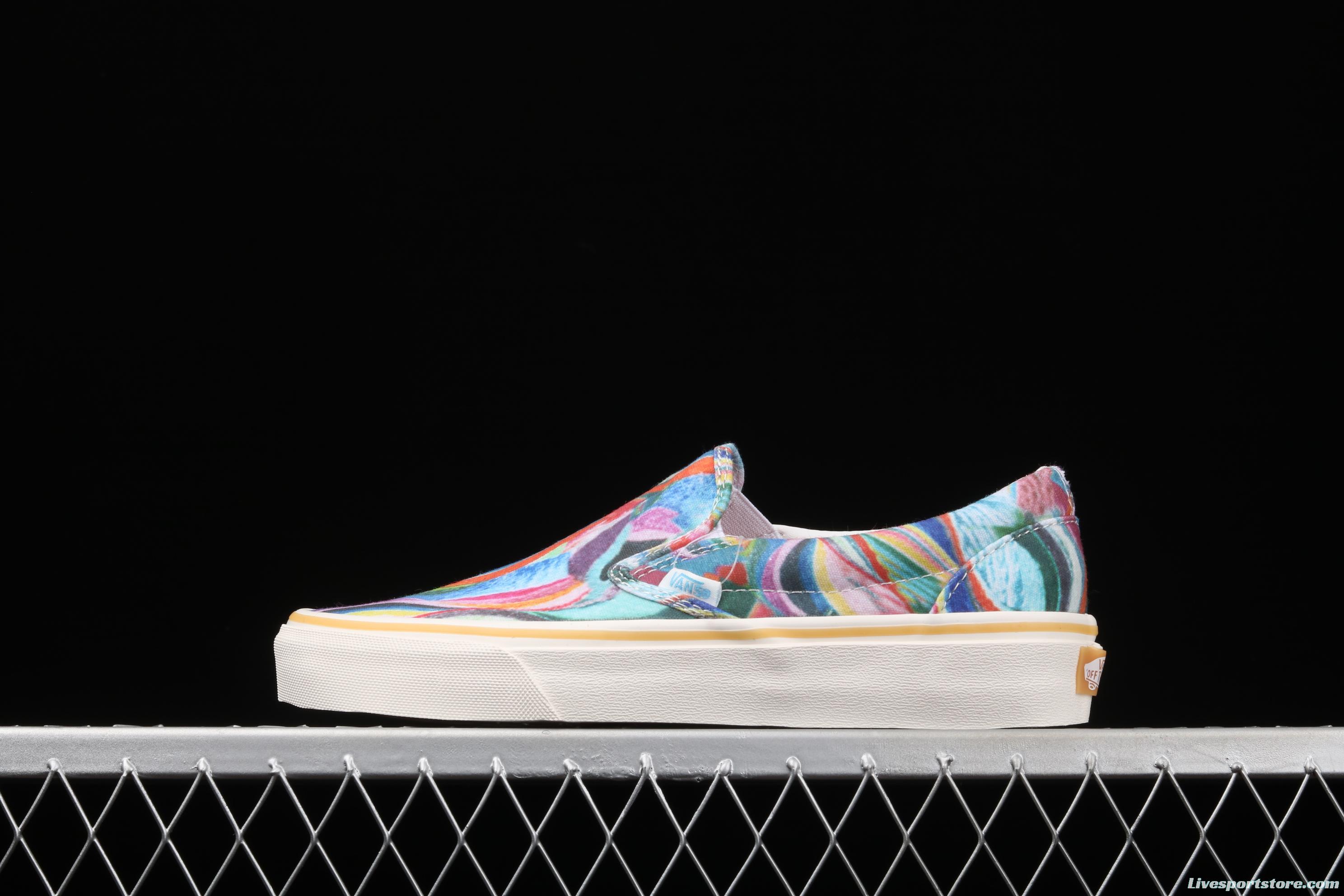 Vans Authentic SF color printing color sole environmental protection lazy man canvas board shoes VN0A3MU646B