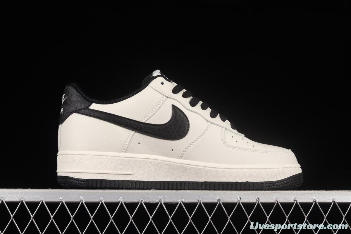 NIKE Air Force 1x 07 Low beige black color matching low-top casual board shoes MK9636-125