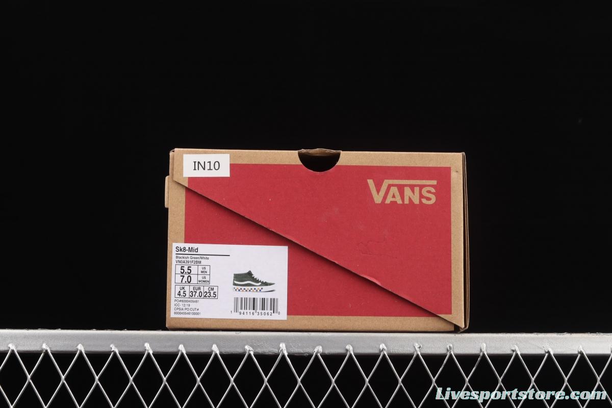 Vans SK8-Mid Reissue Vance squirrel green Zhongbang casual shoes VN0A391F2BM