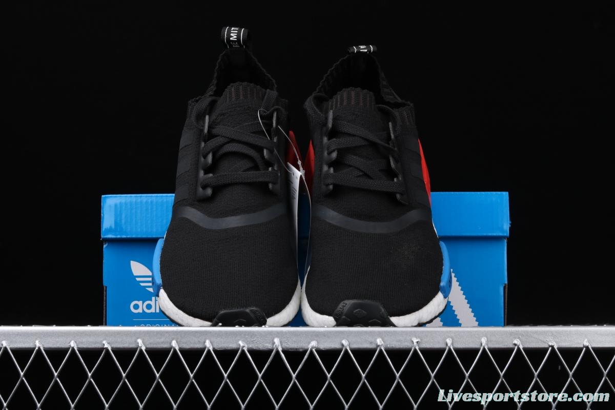 Adidas NMD_R1 Boost competes for S79168 black, blue and red color matching. Dongguan original large particles feel super soft.