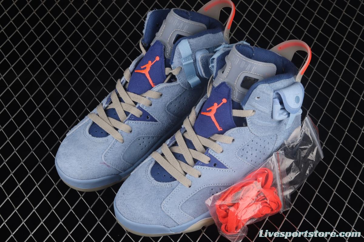 Travis Scott x Air Jordan 6 Cerulean Joint name Sky Blue DH0690-400