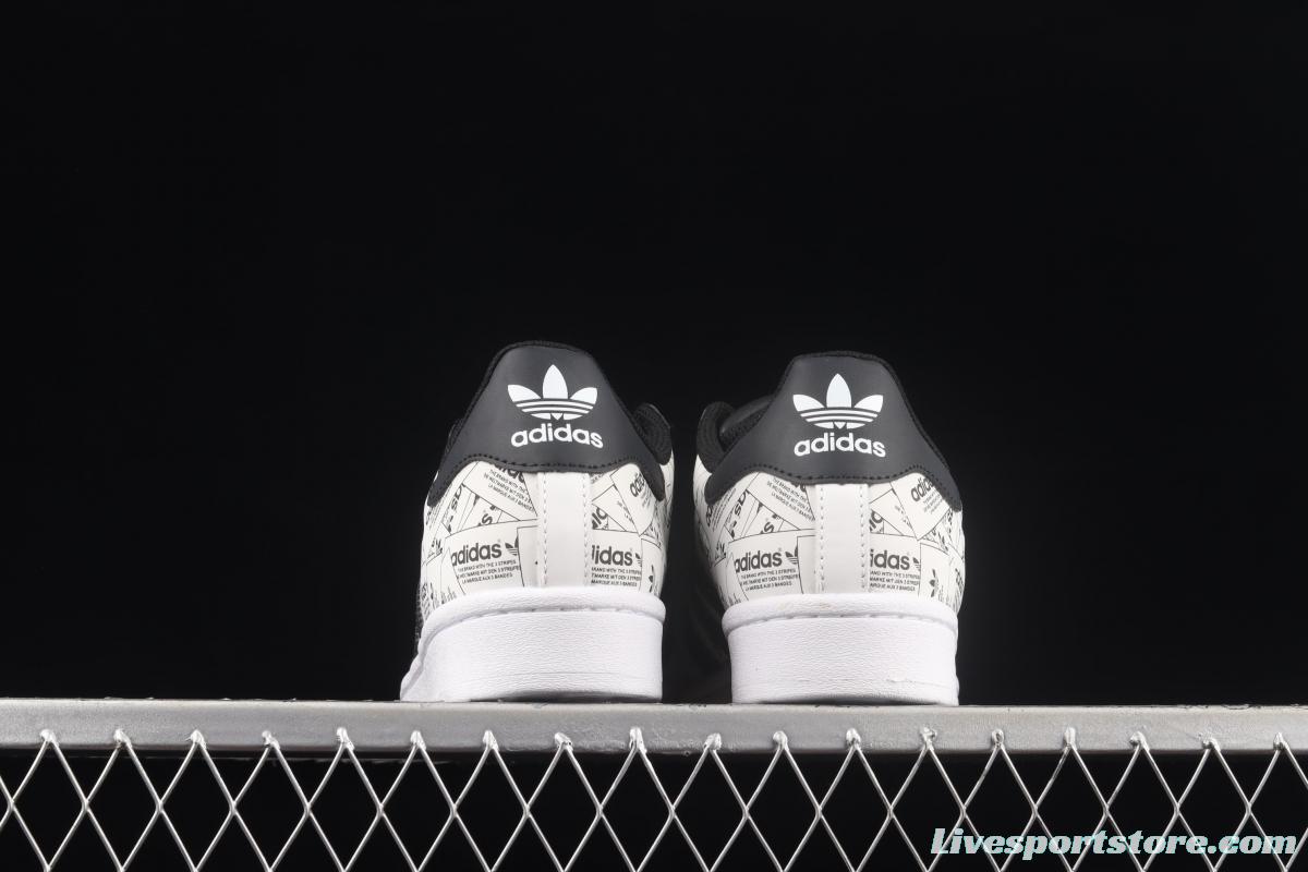 Adidas Originals Superstar FV2819 shell head printed with logo 3M reflective classic sports shoes