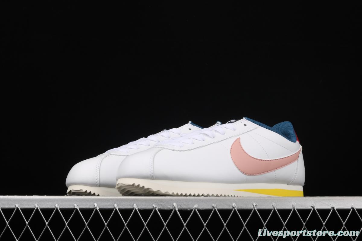 NIKE Classic Cortez Leather Forrest Gump fresh white powder matching leather running shoes 807471-114