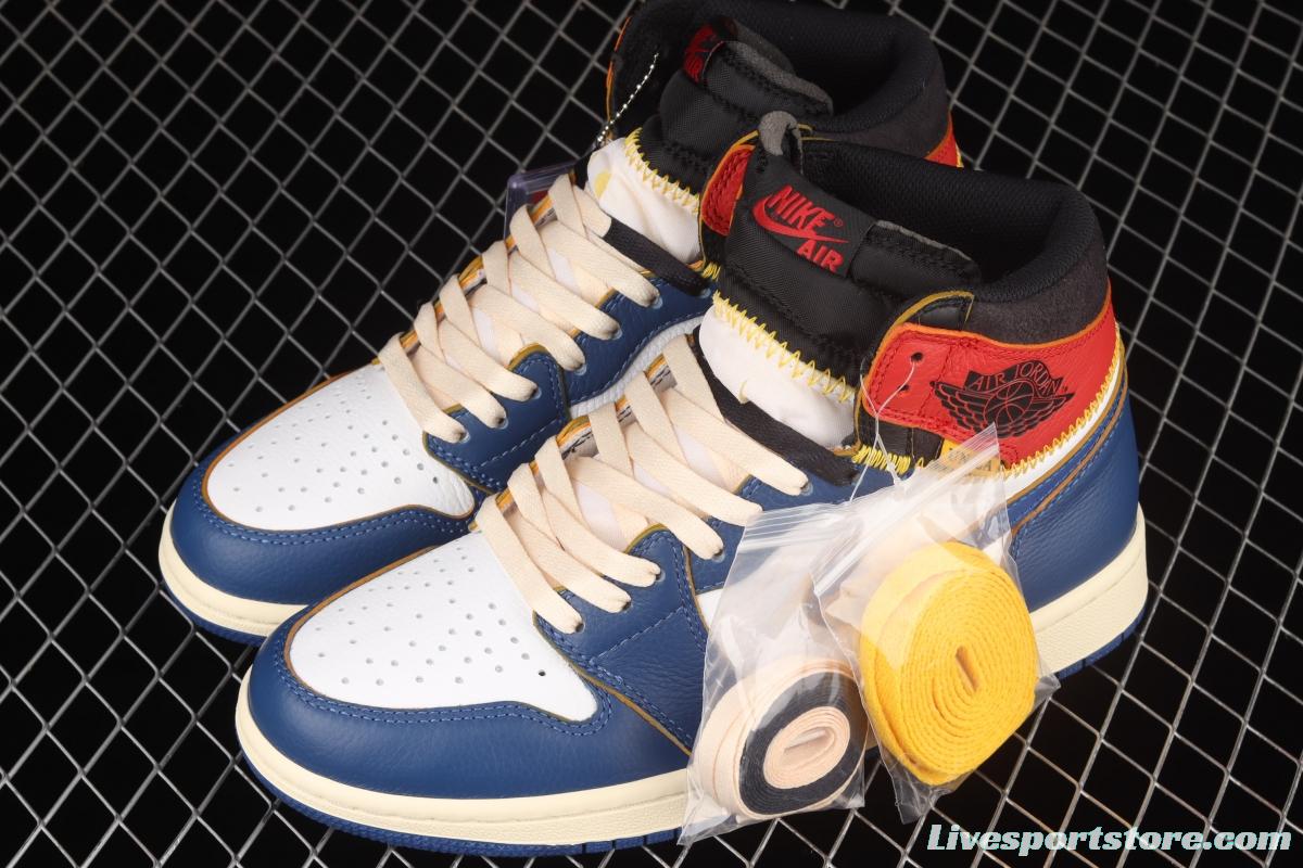 Air Jordan 1 x Union limited edition four-color deconstruction splicing basketball shoes BV1300-146,