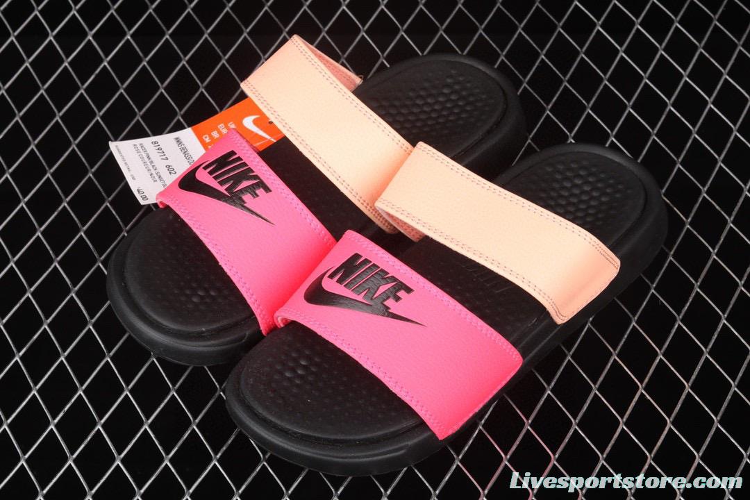 NIKE Benassi Swoosh # double belt ninja slipper series # authentic slippers life all kinds of summer beach slippers 819717-602