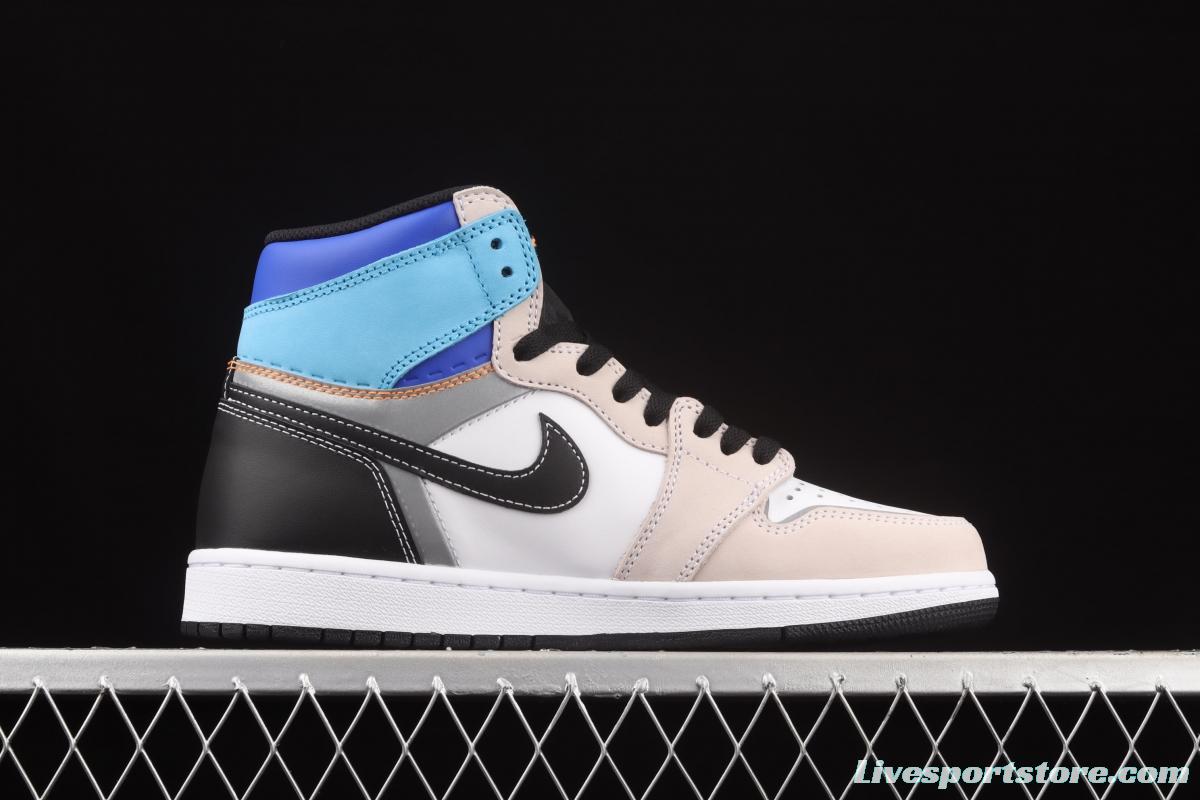 Air Jordan 1 High OG Pro Total Orange 3M blue and white stitched high top basketball shoes DC6515-100