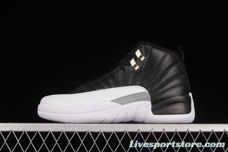 Air Jordan 12 Retro Royoffs 2 2 Black and White Silver Buckle 2022 Edition Playoffs CT8013-006