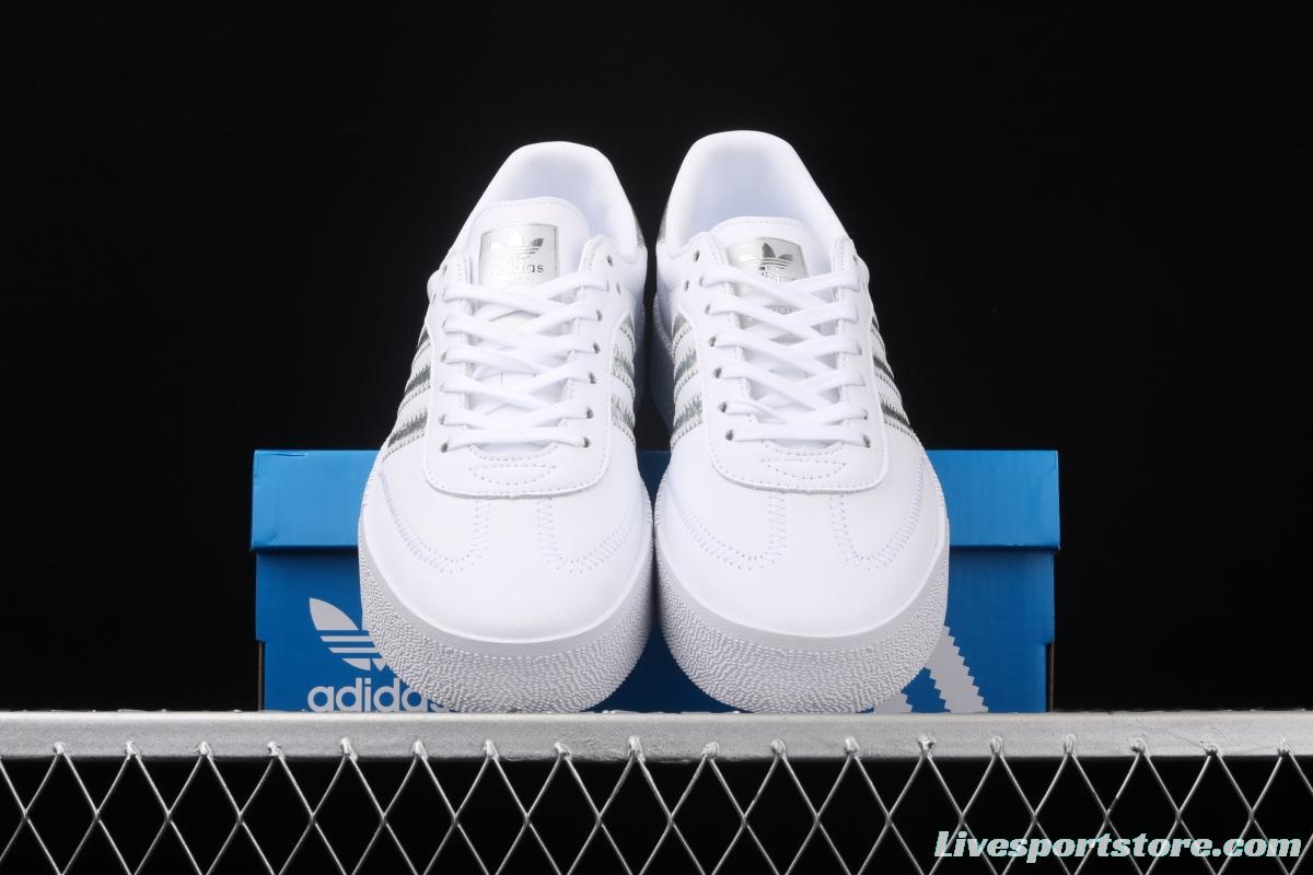 Adidas Sambarose W FX3819 clover vintage pure white thick-soled high board shoes