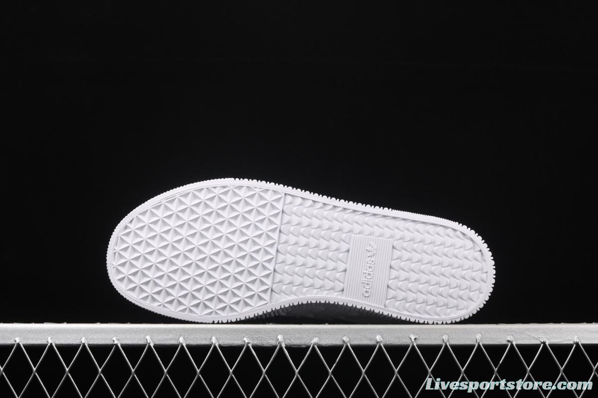 Adidas Sambarose W FV7420 clover retro head layer all white lace thick soles raised board shoes