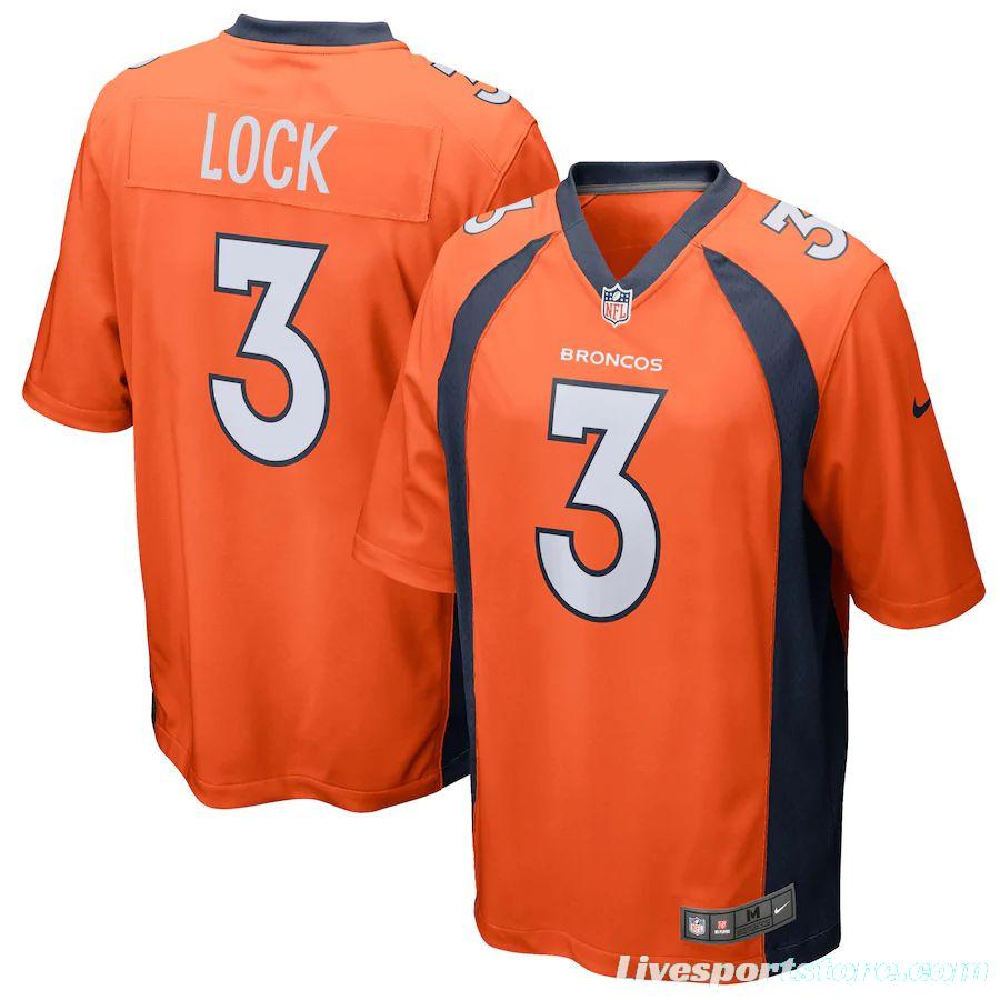 Men's Drew Lock Orange Player Limited Team Jersey