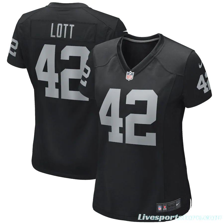 Women's Ronnie Lott Black Retired Player Limited Team Jersey