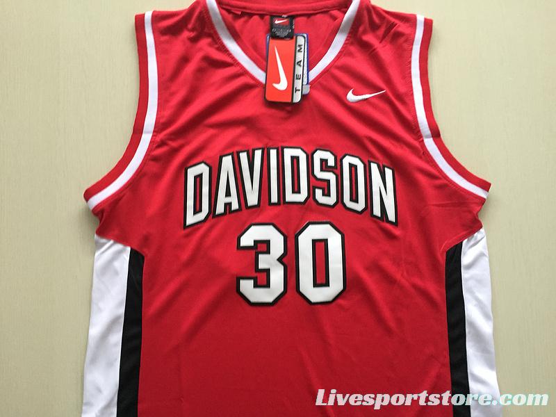 Stephen Curry 30 Davidson College Red Basketball Jersey