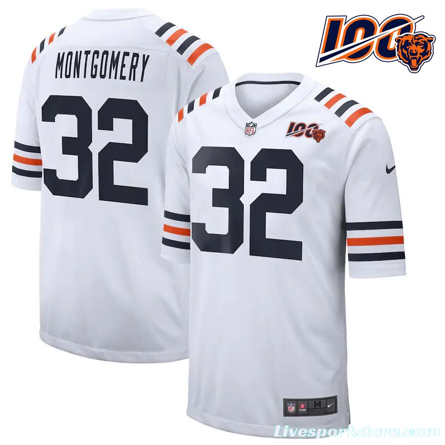 Men's David Montgomery White 100th Season Alternate Classic Player Limited Team Jersey