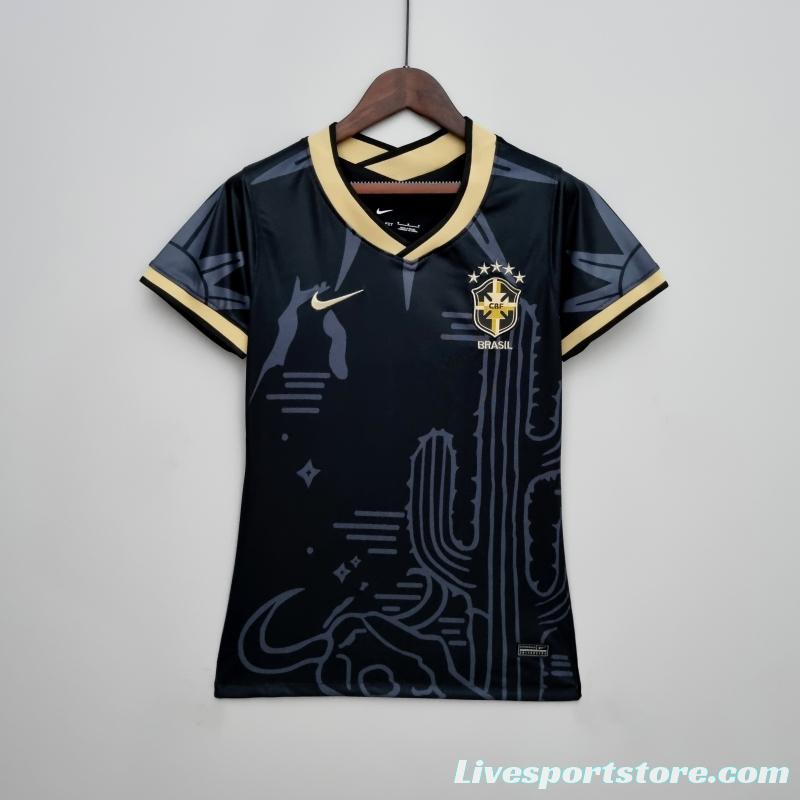 2022 Brazil women Black Soccer Jersey