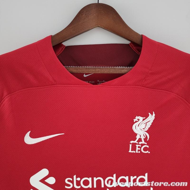 22/23 Long Sleeve Liverpool Home  Soccer Jersey