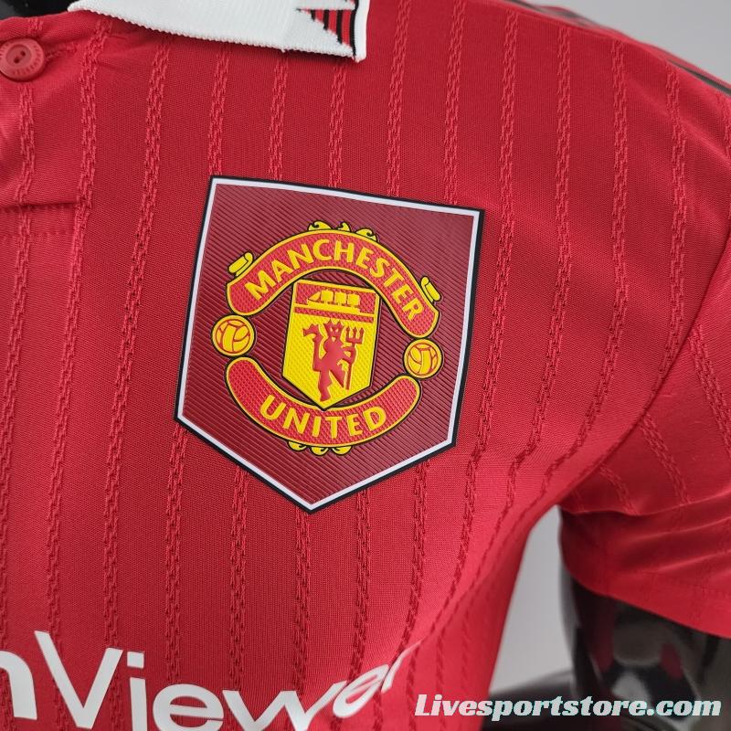 Player Version 22/23 Manchester United Home  Soccer Jersey