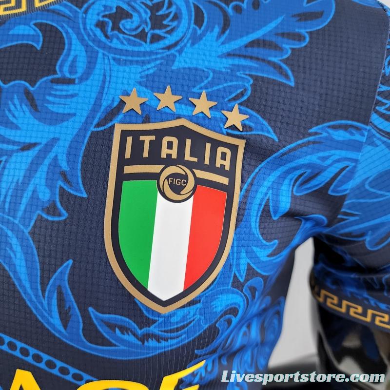 Player Version 2022 Italy X Versace Blue Jersey