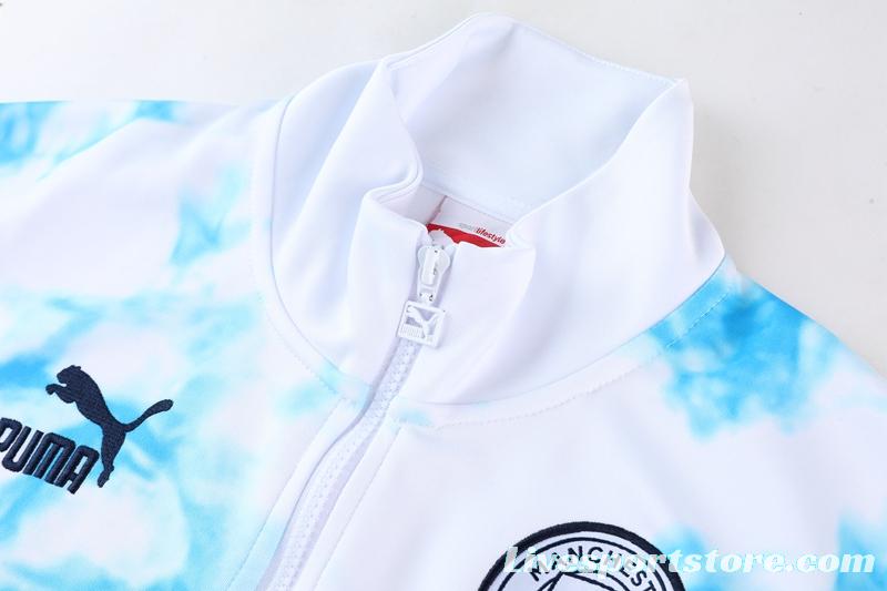 2022 Manchester City White Full Zipper Jacket Suit