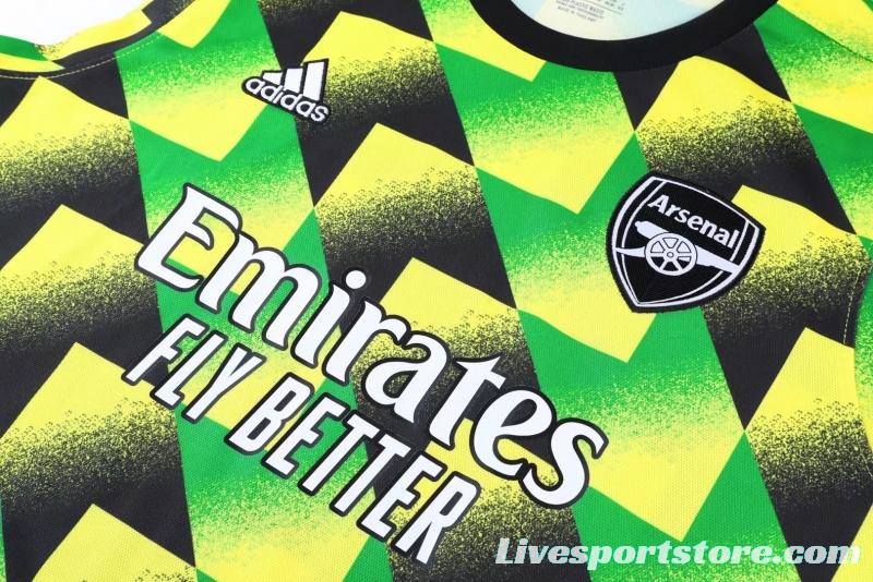 22/23 Arsenal Pre-match Training Jersey Yellow+Green Vest