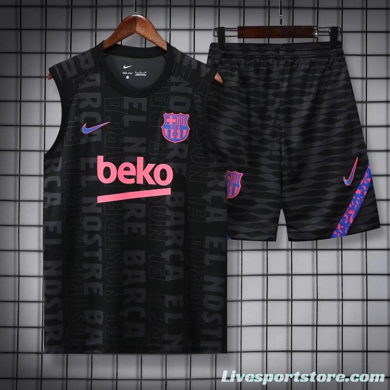 22/23 Barcelona Black Pre-match Training Jersey Vest