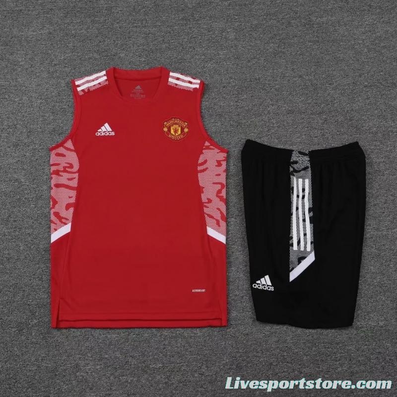 22/23 Manchester United Pre-Training Jersey Red Vest