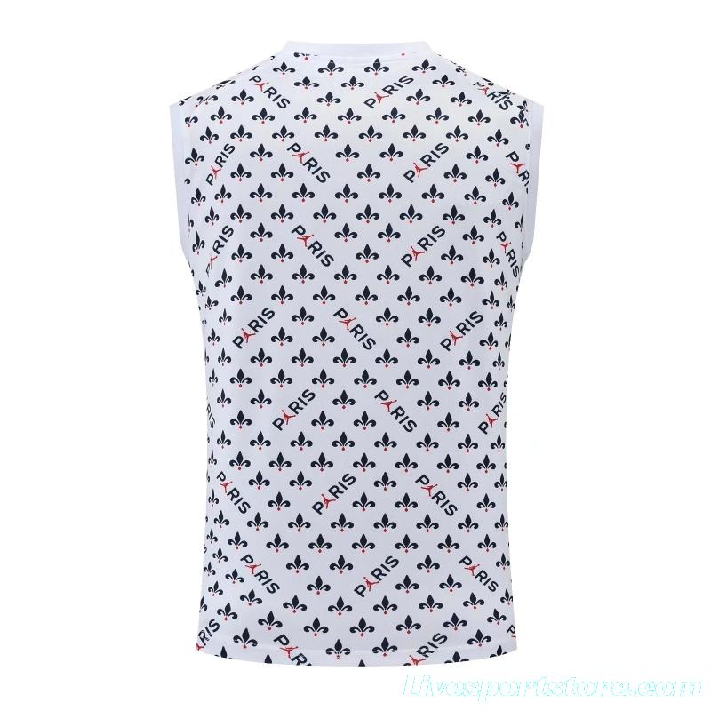 22/23PSG White Flower Dot Pre-Game Training Jersey Vest