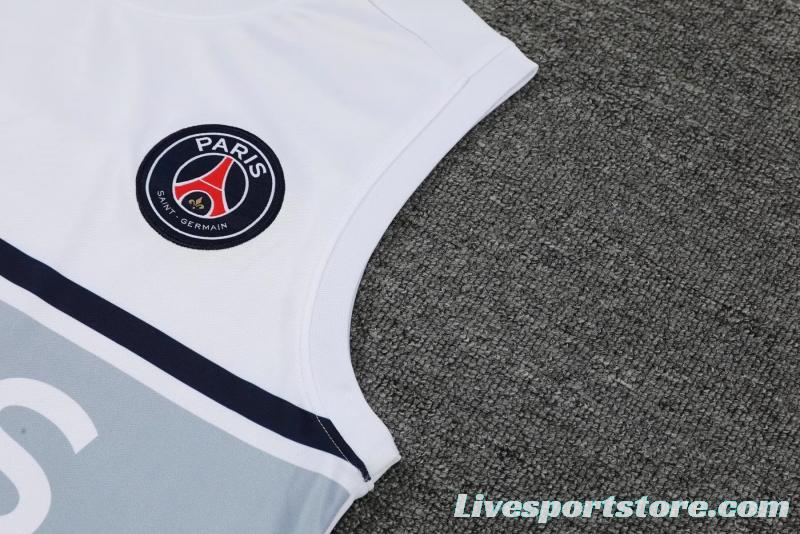 22/23PSG White Grey BArsenal Pre-match Training Jersey Vest