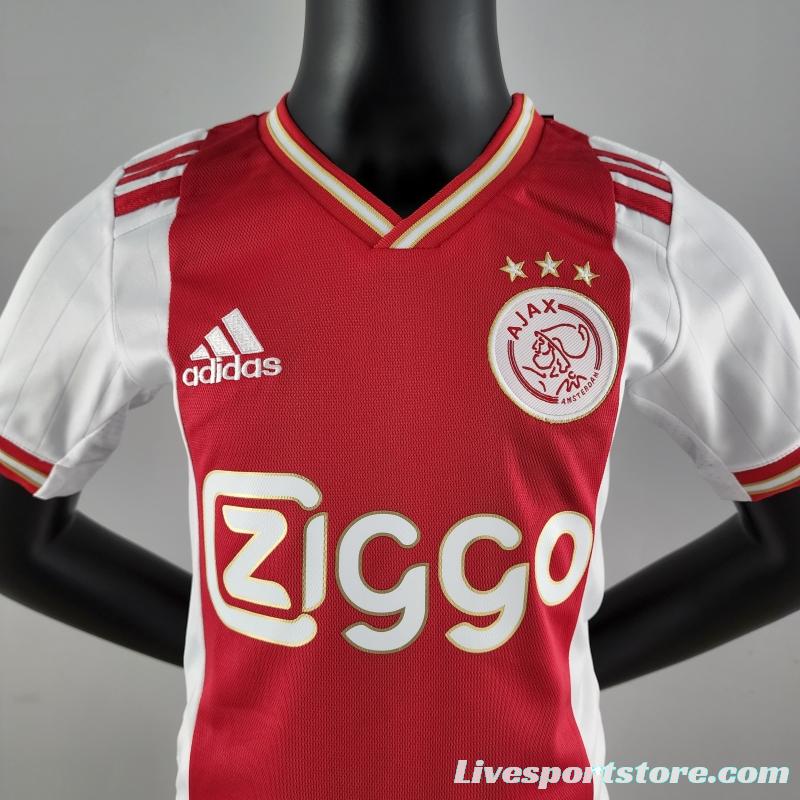 22/23 Kids Kit Ajax Home Size：16-28 Soccer Jersey