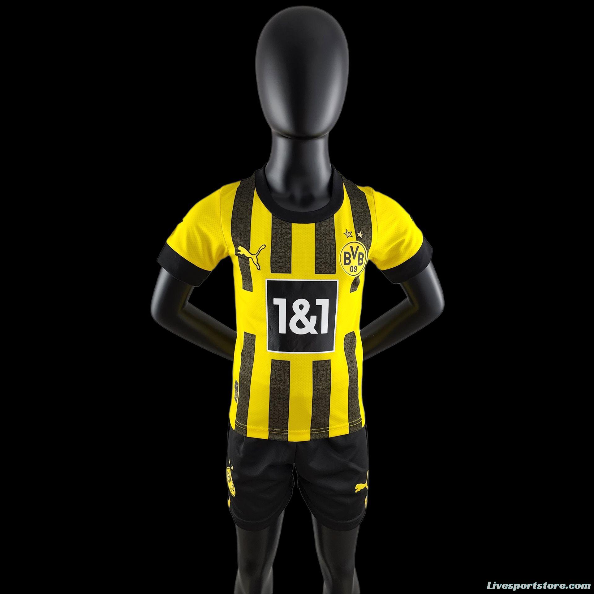 22/23 Kids Kit Dortmund Home SIZE16-28 Soccer Jersey