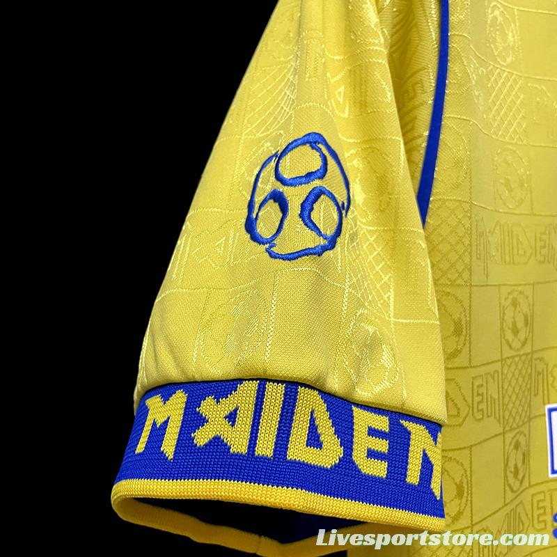 Retro 2008 West Ham Iron Maiden Yellow Jersey