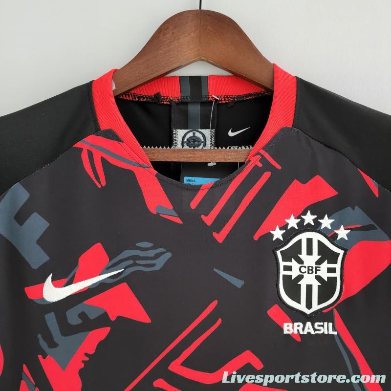 2022 Brazil Training Jersey Red Black