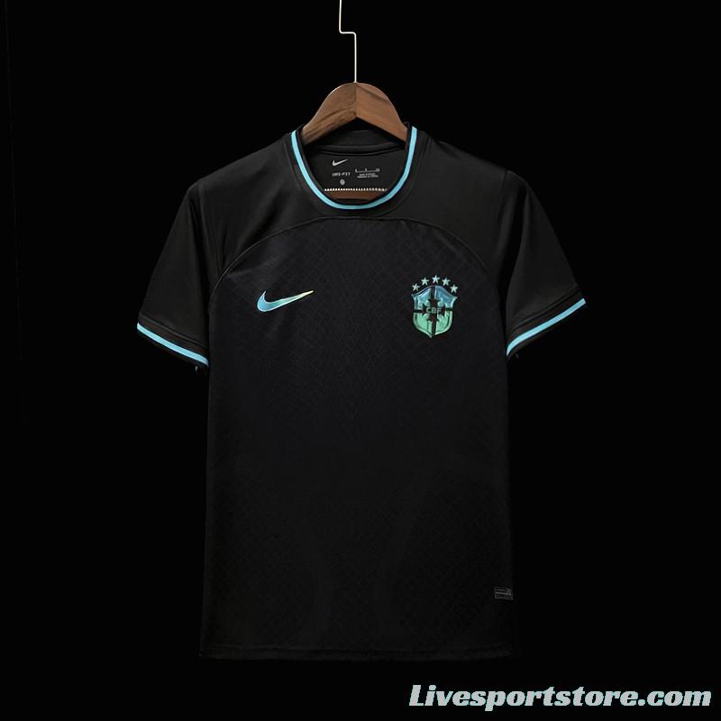 2022 Brazil Black Concept Black Jersey