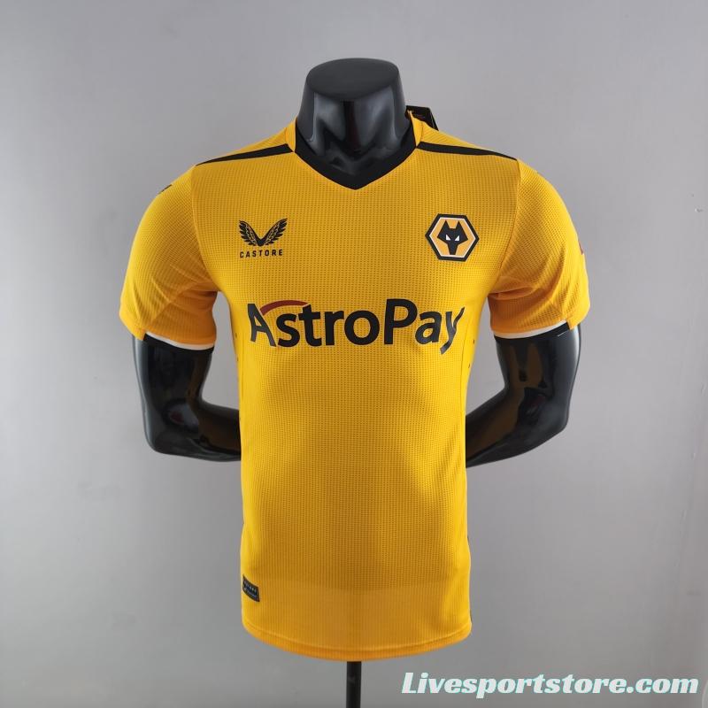 Player Version 22/23 Wolverhampton Wanderers Home Soccer Jersey