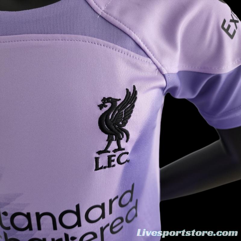 22/23 Liverpool Kids Kit Goalkeeper Purple Size 16-28